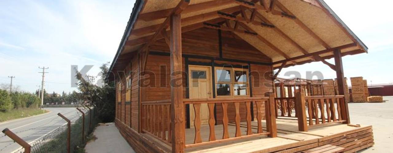 manufacture of wooden houses, KAYALAR AHŞAP KERESTE ÜRÜNLERİ KAYALAR AHŞAP KERESTE ÜRÜNLERİ Minimalist style garden Wood Wood effect
