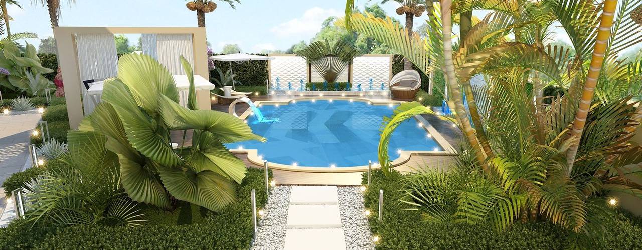 Landscaping in Dubai of Katrina Antonovich, Luxury Antonovich Design Luxury Antonovich Design Casas mediterráneas