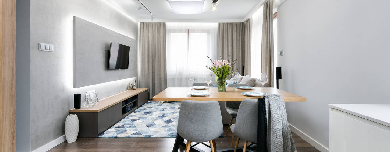 Apartament Dąbie, Q2Design Q2Design Modern Yemek Odası