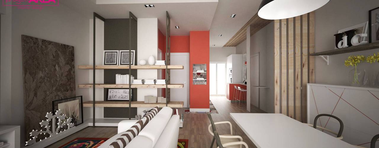 Ristrutturazione casa privata Taranto, progettAREA interni & design progettAREA interni & design Eklektik Yemek Odası