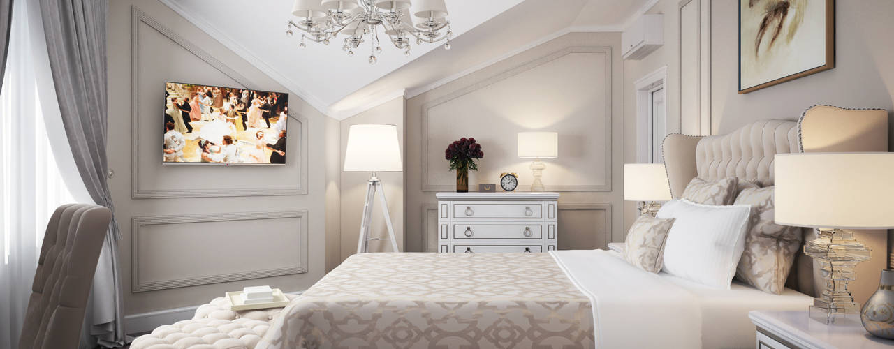 Villa, Design studio by Anastasia Kovalchuk Design studio by Anastasia Kovalchuk Classic style bedroom