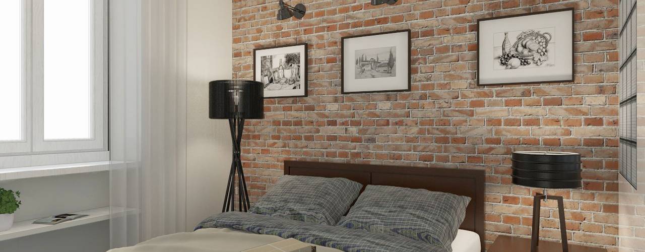 homify Industrial style bedroom Bricks