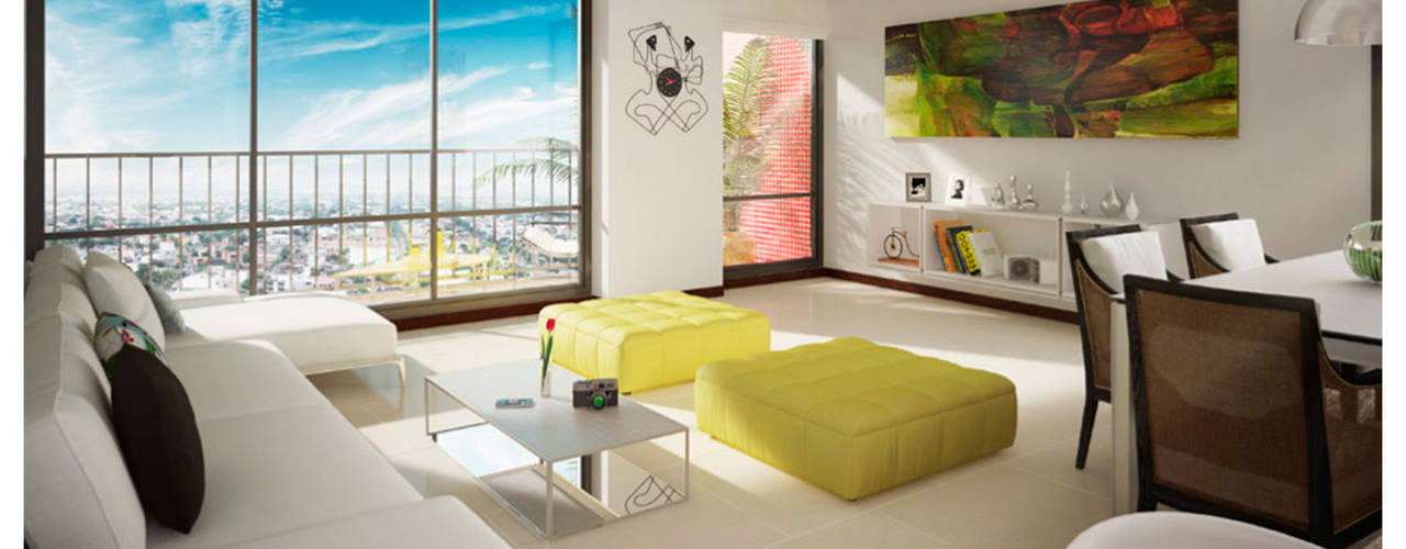 URB. BALCONES DE FLOR AMARILLO, MC Arquitectos MC Arquitectos Modern living room