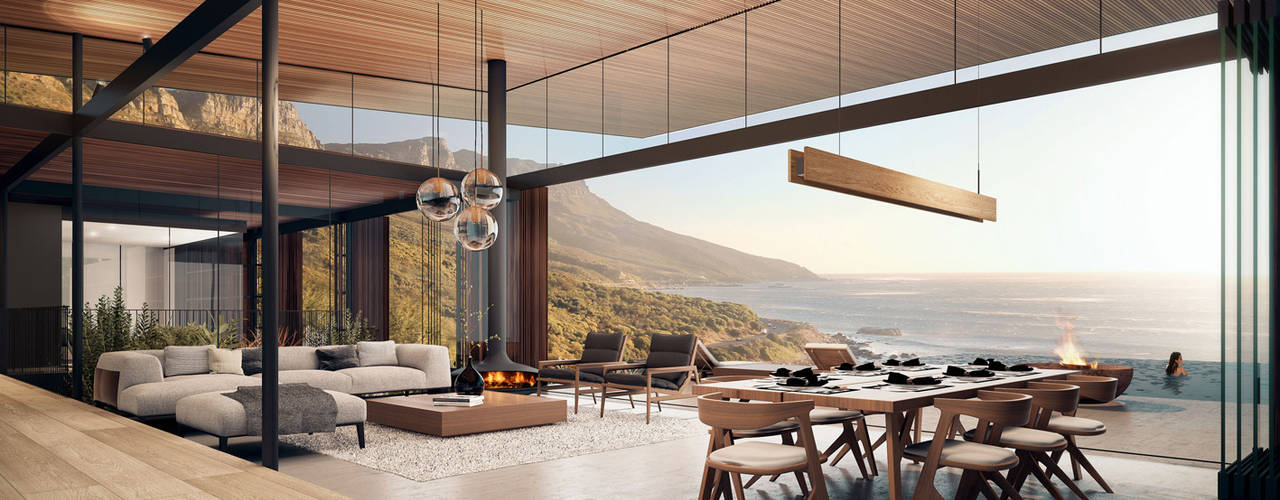 Camps Bay Home, Kunst Architecture & Interiors Kunst Architecture & Interiors Salas de estar modernas