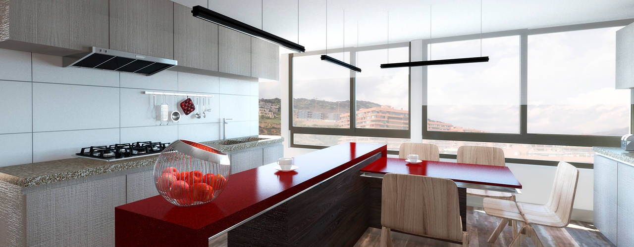 Penthouse Vitacura, NEF Arq. NEF Arq. Cozinhas modernas