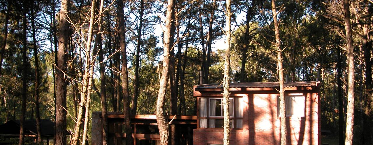 CASA EN EL BOSQUE, LLACAY arq LLACAY arq Rustik Evler Taş