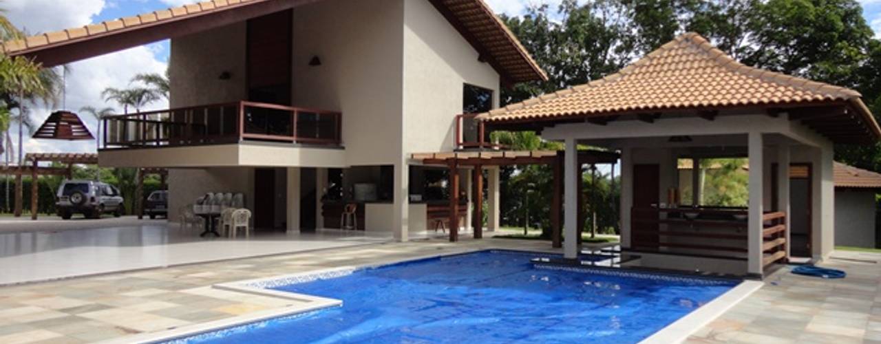 Casa de Campo, Guilherme Elias Arquiteto Guilherme Elias Arquiteto Hồ bơi phong cách đồng quê