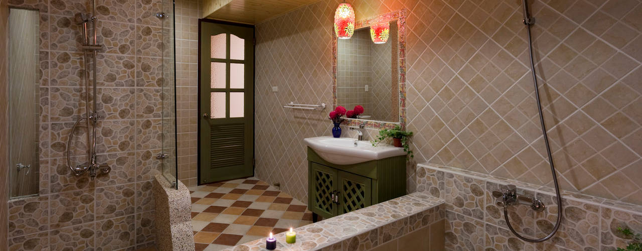 華麗復古，法式鄉村 , Color-Lotus Design Color-Lotus Design Country style bathroom Tiles