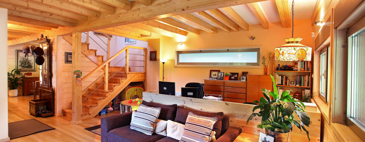RUSTICASA | Casa em La Garriga | Barcelona, RUSTICASA RUSTICASA Rustic style living room Wood Wood effect
