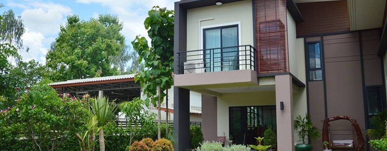 บ้านชั้นครึ่ง สไตล์โมเดิร์น, Add-con Architect Add-con Architect Casas modernas