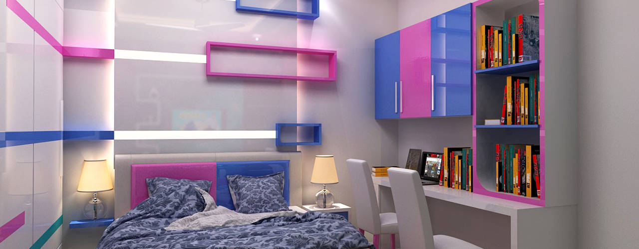 Residence at Rohini, New Delhi, Design Essentials Design Essentials Dormitorios infantiles Contrachapado