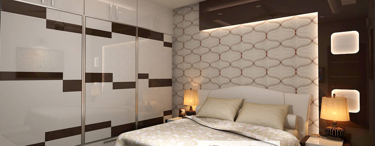 Residence at Rohini, New Delhi, Design Essentials Design Essentials Kamar Tidur Modern Kayu Lapis