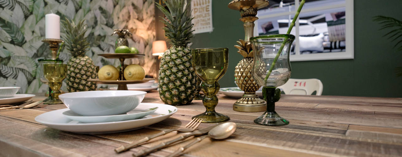 Rustic Tropical Dining Room , Little Mill House Little Mill House Sala da pranzo in stile rustico