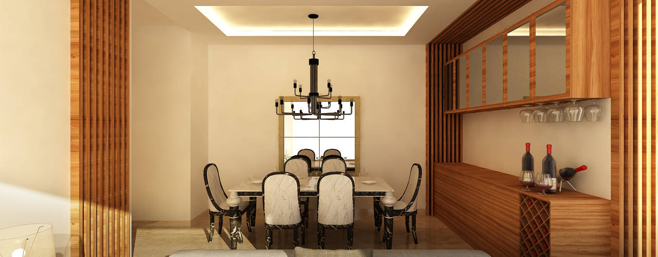 Bishnoi's Residence , Pixilo Design Pixilo Design Salle à manger moderne