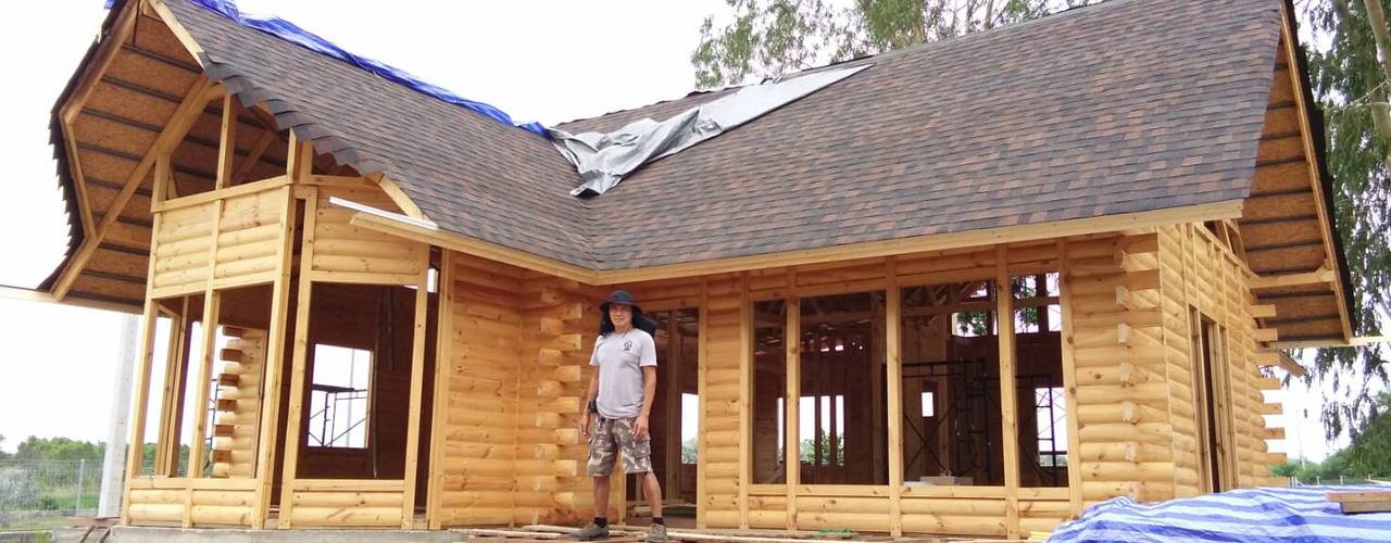 Log Home ติดมอเตอร์เวย์, Sukjai Logcabin Partnership Sukjai Logcabin Partnership บ้านและที่อยู่อาศัย ไม้จริง Multicolored