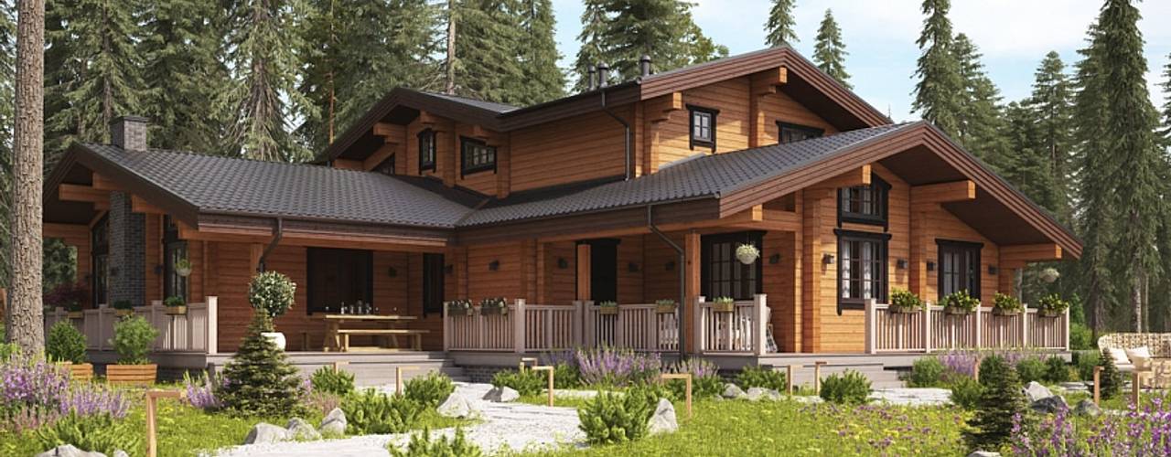 Дом GOOD WOOD в Завидове из клееного бруса, GOOD WOOD GOOD WOOD Casas de estilo clásico