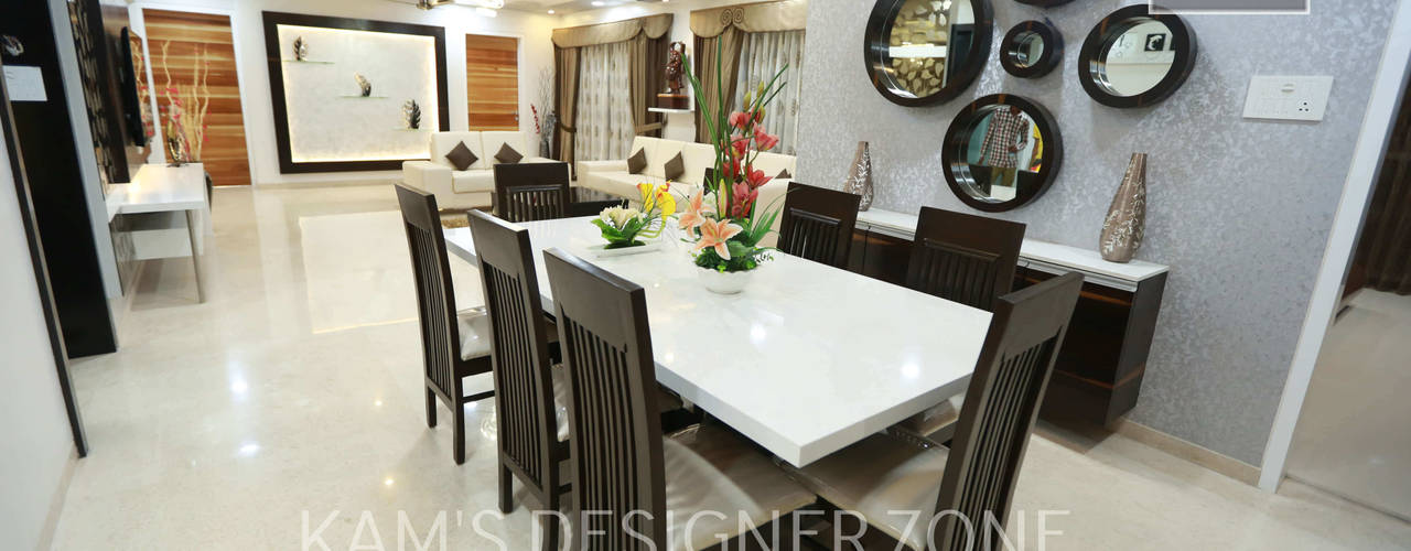 Home interior design for Satish Tayal, KAMS DESIGNER ZONE KAMS DESIGNER ZONE Salas de jantar clássicas