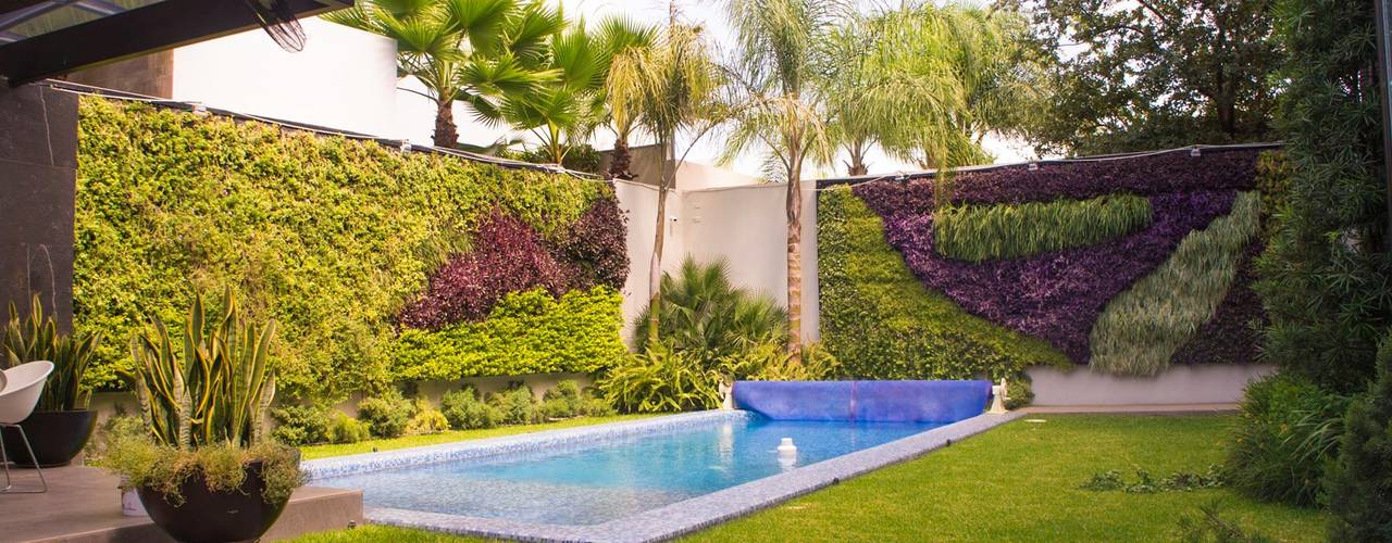 Jardín Vertical "Cromosomas", MÁS HÁBITAT MÁS HÁBITAT Jardines de estilo moderno