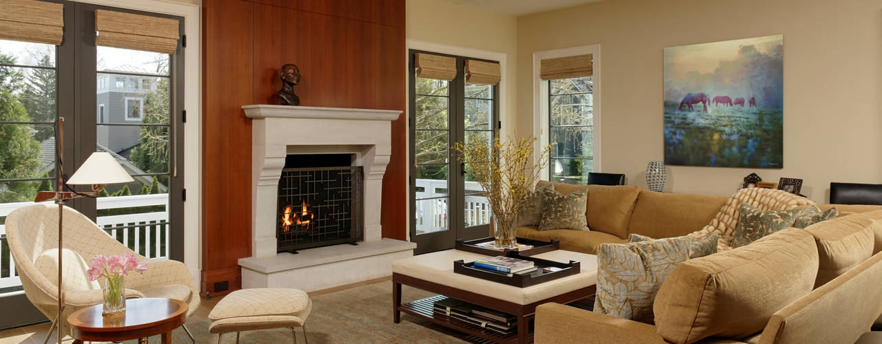 Fire Restoration in Chevy Chase Creates Opportunity for Whole House Renovation, BOWA - Design Build Experts BOWA - Design Build Experts Classic style living room