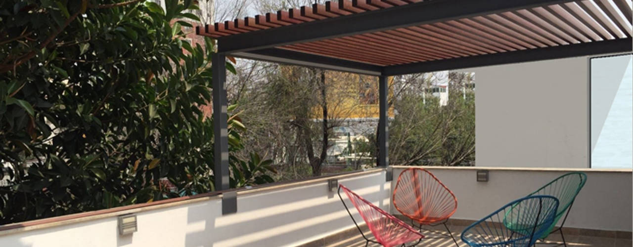 Pergolas , Productos Cristalum Productos Cristalum Modern balcony, veranda & terrace Aluminium/Zinc