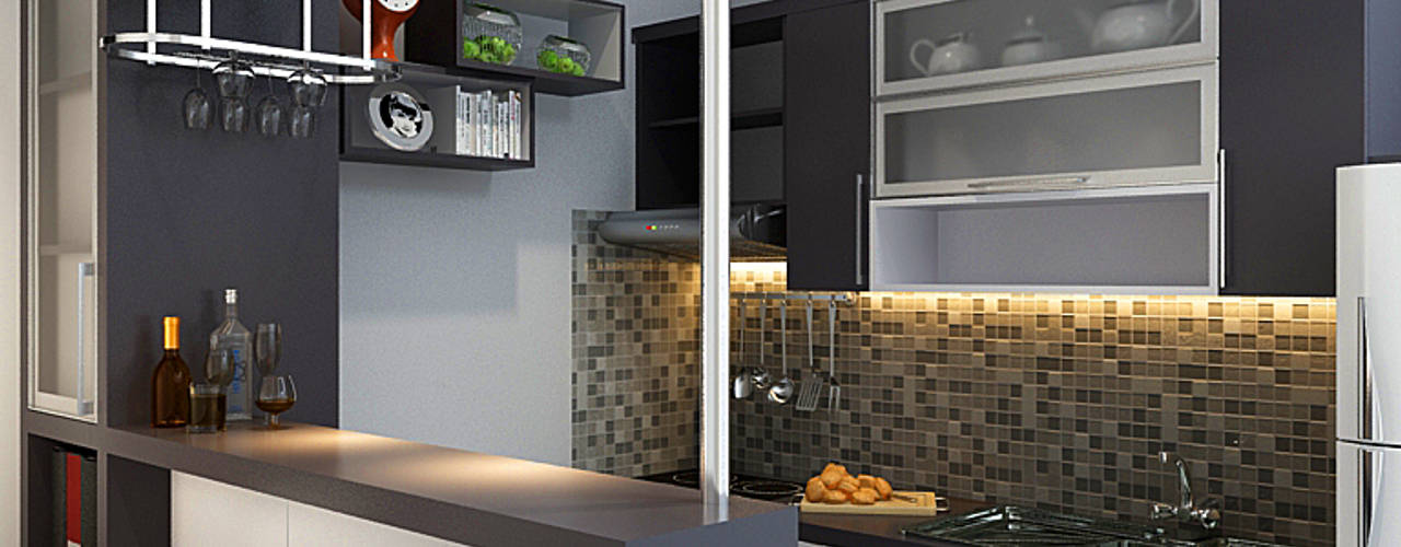 Kitchen Set, Akilla Concept Akilla Concept Cuisine classique Bois massif Gris