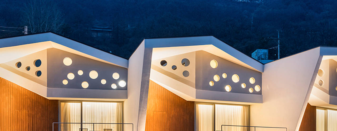 Interlaced Folding : Hotel Doban, HGA 건축디자인연구소 HGA 건축디자인연구소 Modern houses Concrete