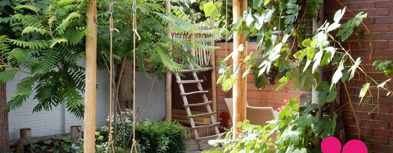 Avontuurlijke stadstuin, Sfeertuinen Sfeertuinen Landelijke tuinen Hout Hout