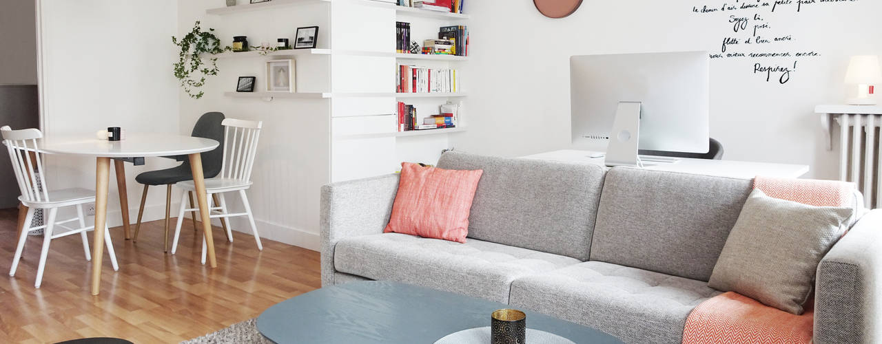 3 pièces - Fontenay-sous-Bois, Sandrine Carré Sandrine Carré Scandinavian style living room