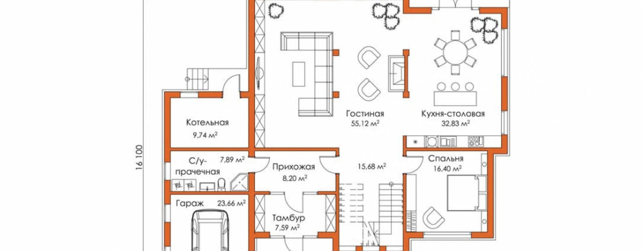 Проект интерьера дома с планировкой