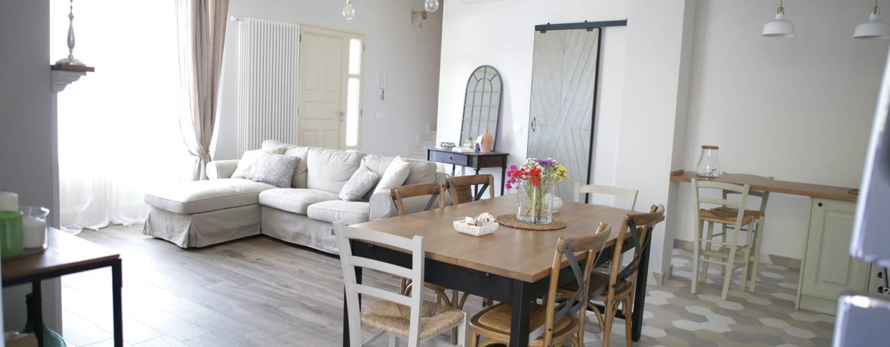 Villa 130mq stile Industrial - Shabby, T_C_Interior_Design___ T_C_Interior_Design___ Industrial style dining room