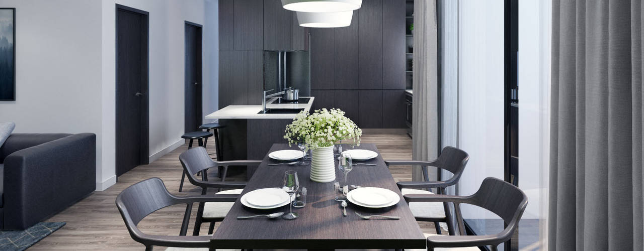 HD303 - Apartment, Reform Architects Reform Architects Modern Dining Room Brown