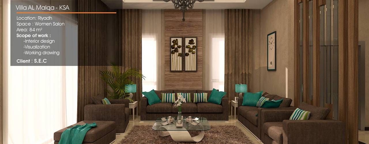 Villa Al Malqa, Line Designers Line Designers Modern living room