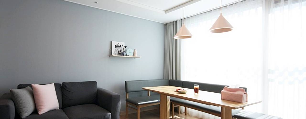 핑크 포인트 새아파트 신혼집 홈스타일링, homelatte homelatte Living room