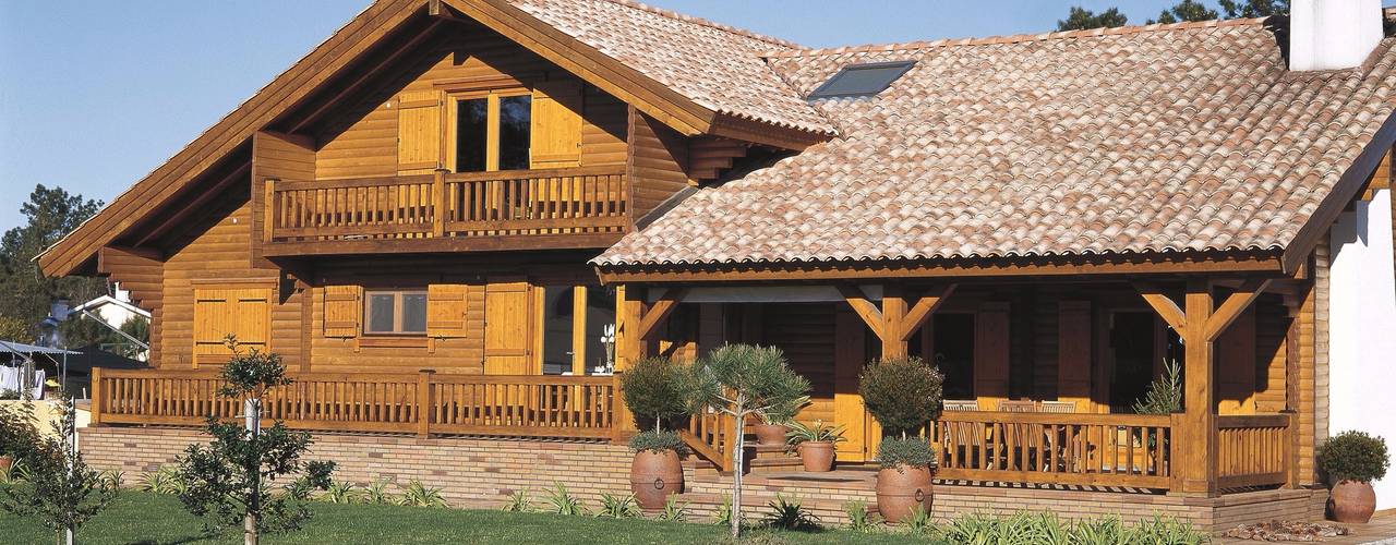 RUSTICASA | Casa Rústica | Aveiro, RUSTICASA RUSTICASA Dom z drewna Lite drewno Wielokolorowy