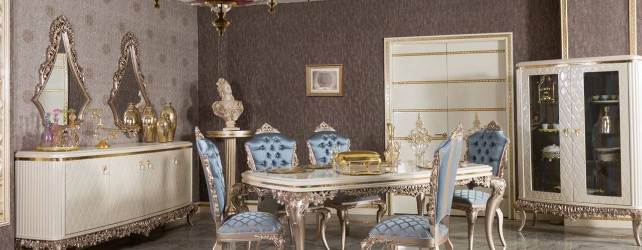 Dining Rooms, LUXURY LINE FURNITURE LUXURY LINE FURNITURE Comedores de estilo clásico Madera Acabado en madera