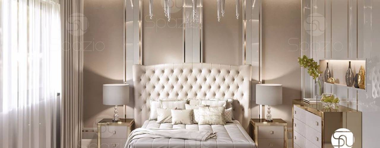 Luxury modern Master bedroom interior design and decor in Dubai the UAE, Spazio Interior Decoration LLC Spazio Interior Decoration LLC Phòng ngủ phong cách hiện đại