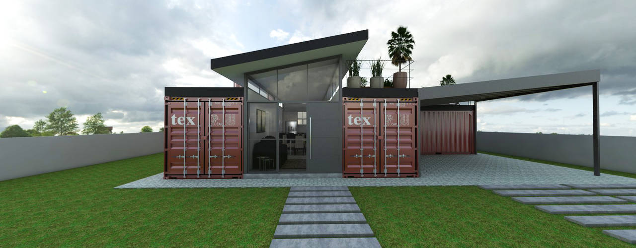 Residência em Containers - Bombinhas/SC, Petillo Arquitetura Petillo Arquitetura Casas de estilo moderno Metal