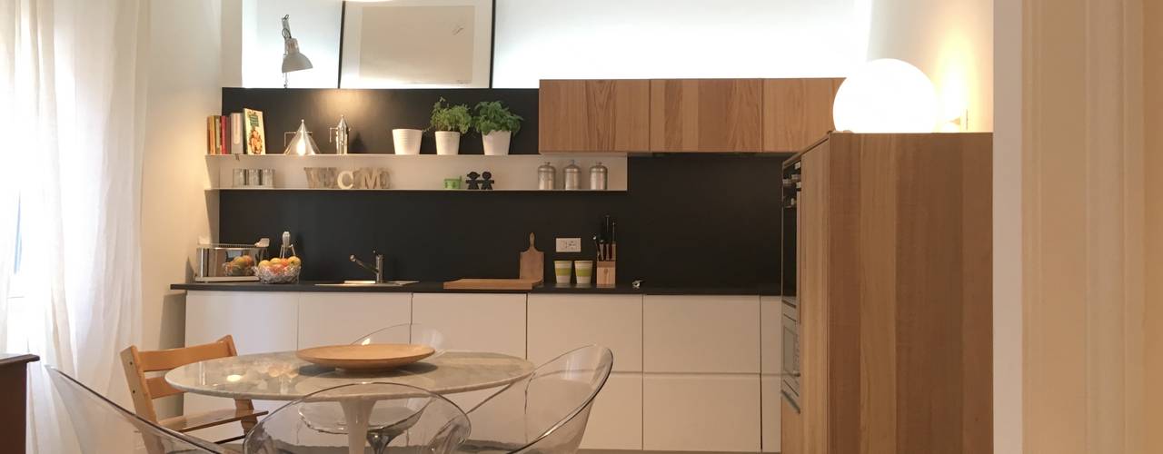 Appartamento romano in bianco e nero, Home Lifting Home Lifting Cucina minimalista