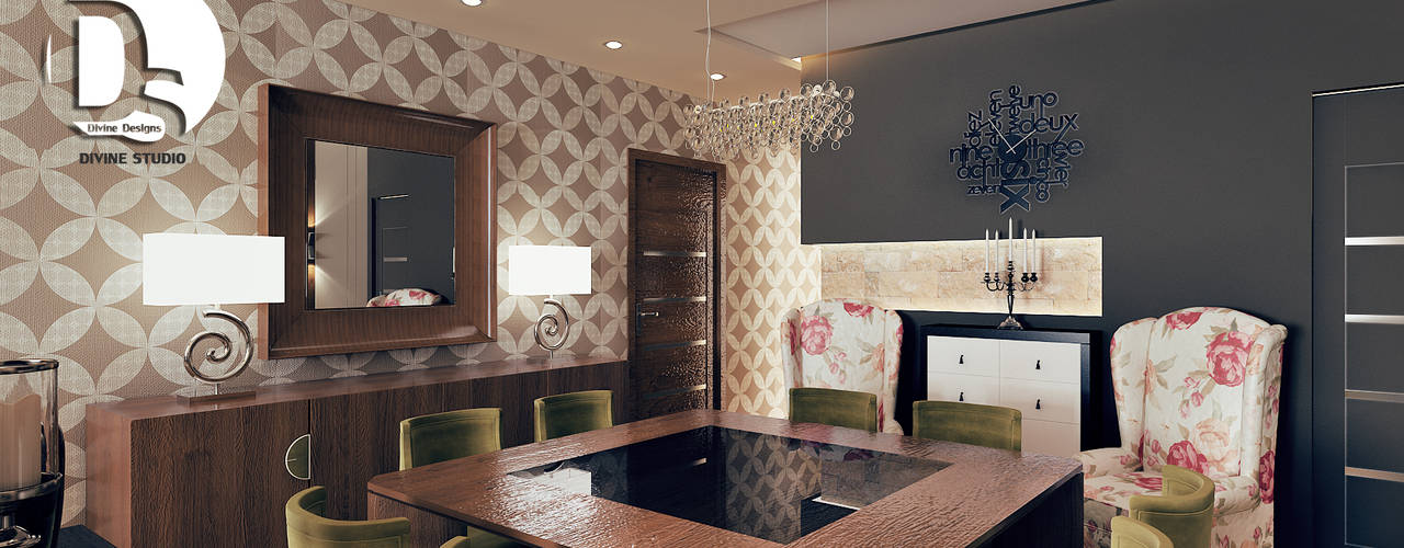 Interior Design for an apartment in Alexandria - Egypt , Devine Designs Devine Designs غرفة السفرة