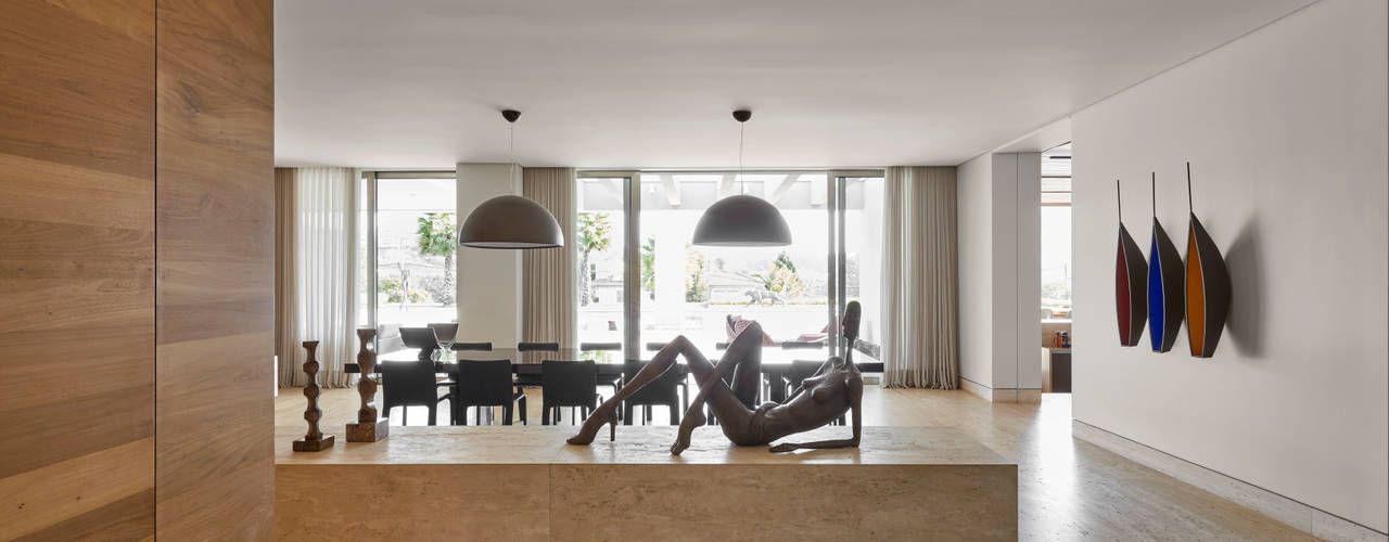 Casa em Nova Lima-MG, Lanza Arquitetos Lanza Arquitetos Столовая комната в стиле модерн Мрамор