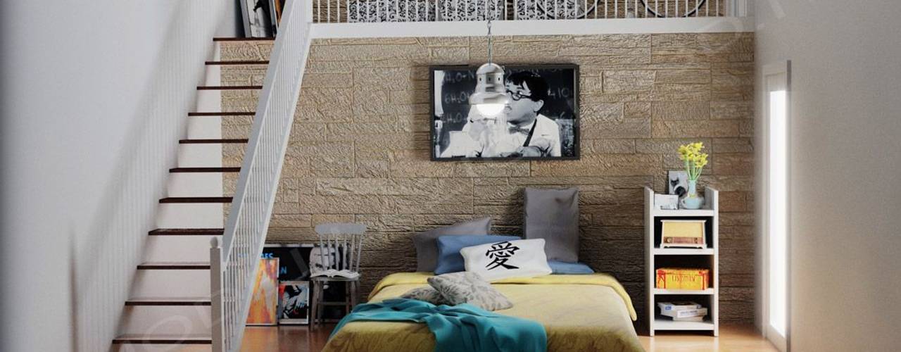 Loft moderno, Alessandro Chessa Alessandro Chessa Kamar Tidur Minimalis