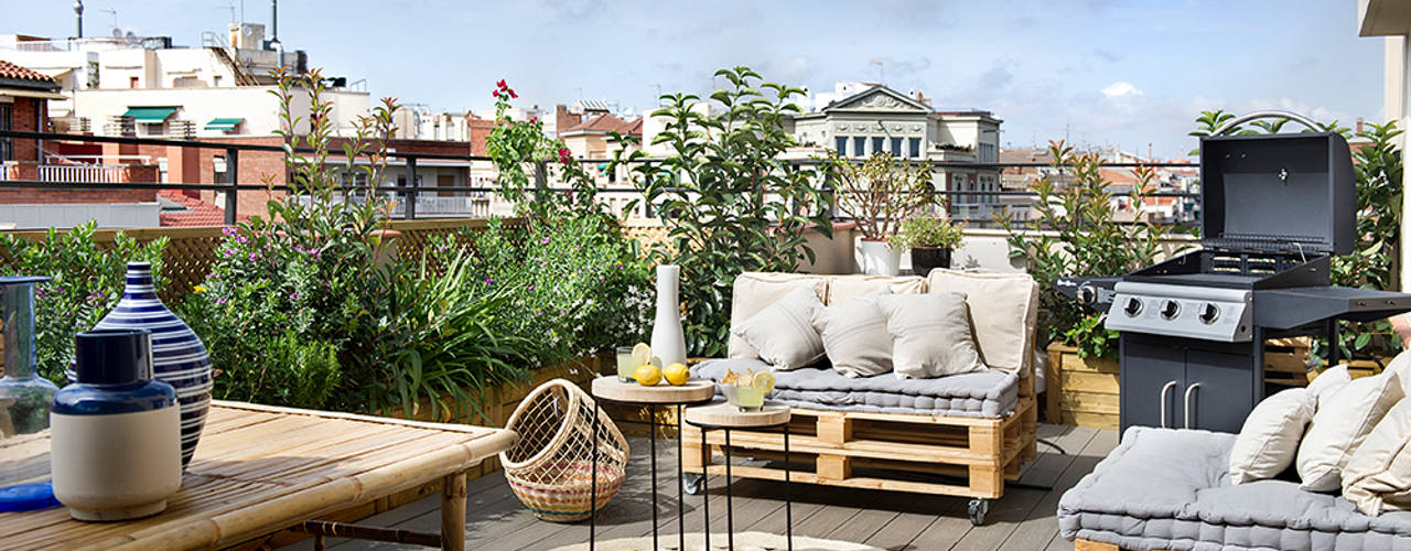 Un templo para la familia terrenal, Egue y Seta Egue y Seta Mediterranean style balcony, porch & terrace