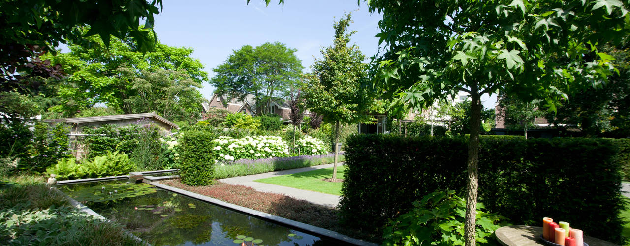 Mooie privé tuin met waterpartij, Groengroep b.v. Groengroep b.v. Moderner Garten