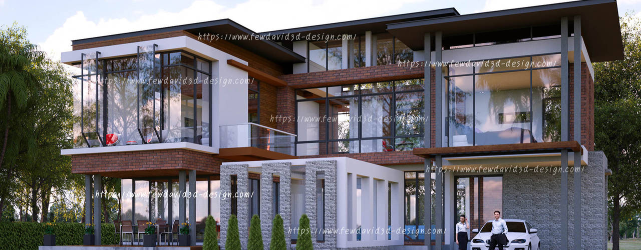 บ้านพักอาศัย 2ชั้น คุณ วีรยุทธฯ อ.แก่งกระจาน จ.เพชรบุรี, fewdavid3d-design fewdavid3d-design 일세대용 주택