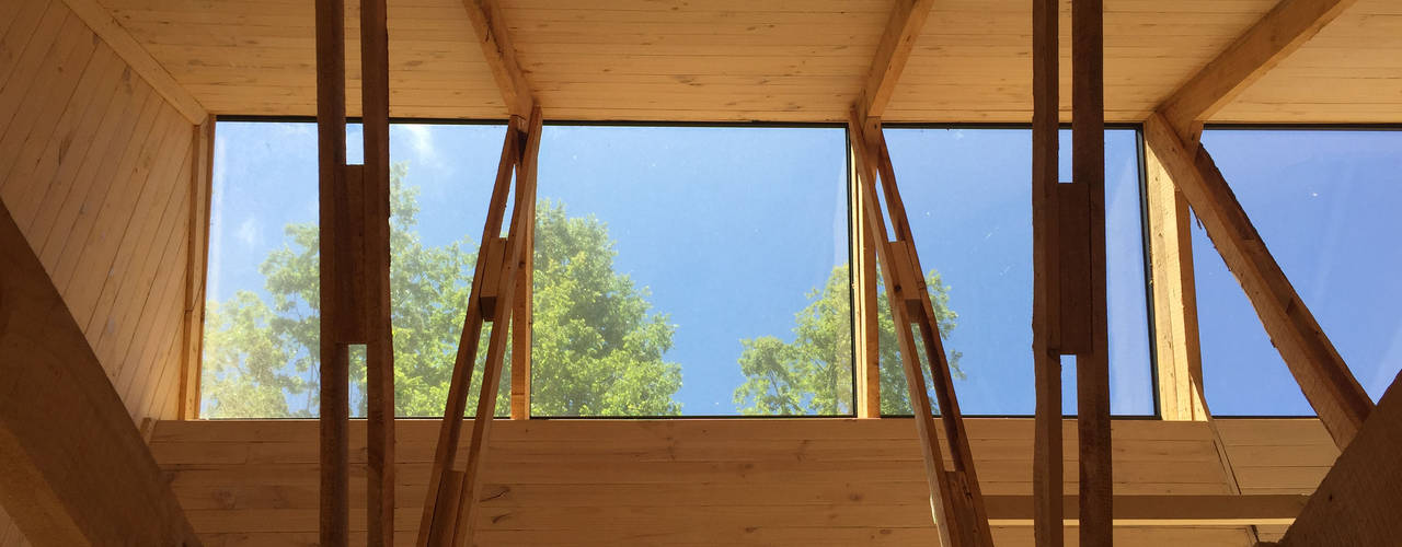 Cabaña de las Chimeneas de Luz, 2712 / asociados 2712 / asociados Toiture en appentis Bois Effet bois