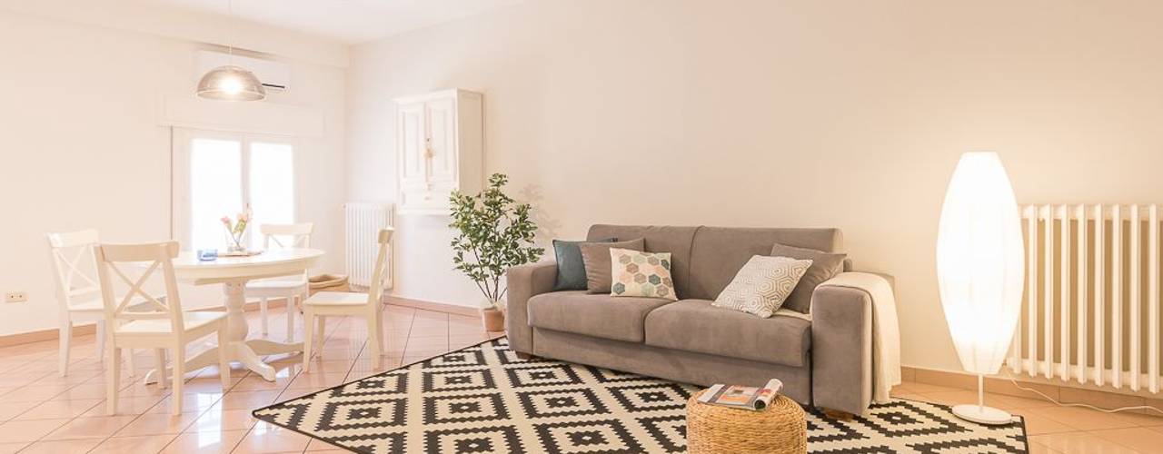 Appartamento Cigno, Home Staging per l'affitto, Anna Leone Architetto Home Stager Anna Leone Architetto Home Stager غرفة المعيشة