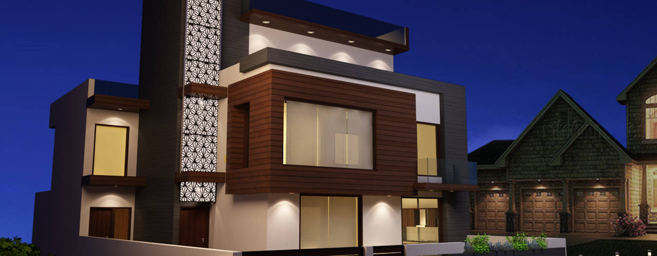Suneja Residence Interior Design, Studio Rhomboid Studio Rhomboid Multi-Family house Stone