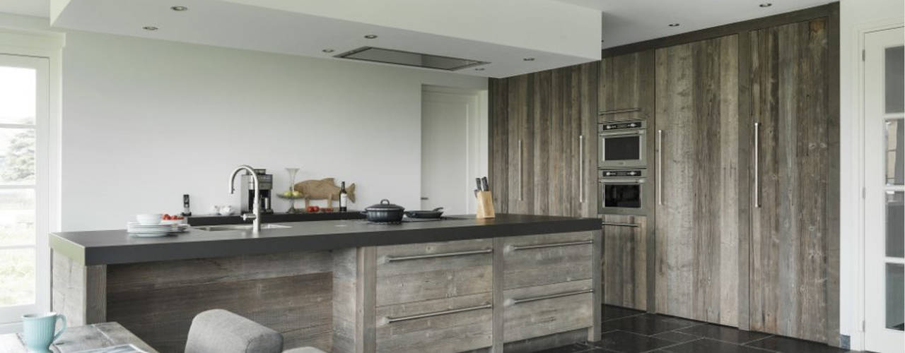 Barnwood Keuken, RestyleXL RestyleXL Industrial style kitchen Wood Wood effect