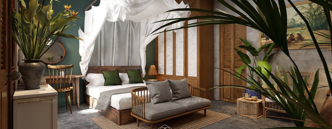Cảm xúc Á Đông - Nhà phố Sài Gòn, LEAF Design LEAF Design Bedroom