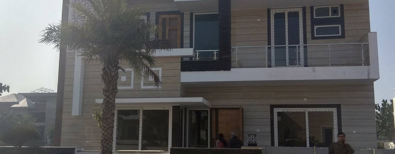 Villa in New Chandigarh, Kapilaz Space Planners & Interior Designer Kapilaz Space Planners & Interior Designer Bungalow Beton Beige